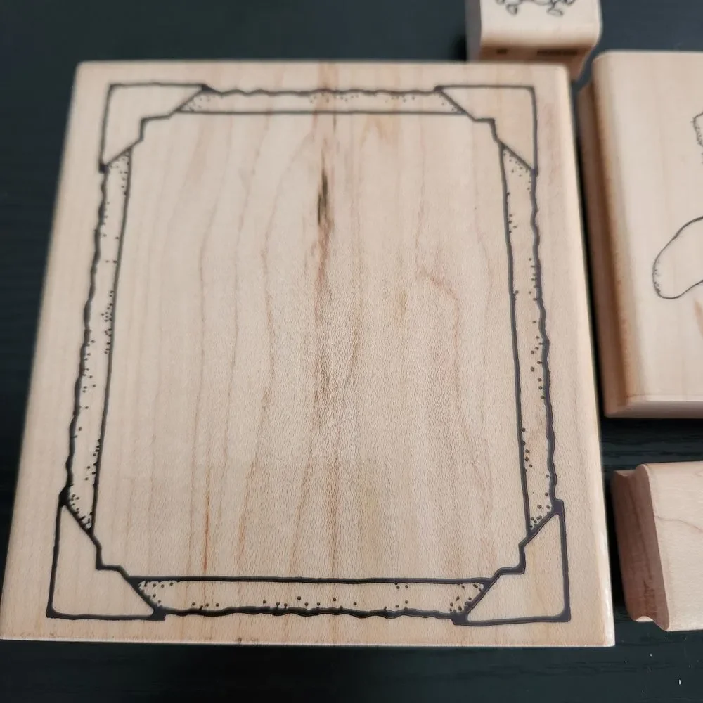 D.O.T.S Wooden Block Stamp Set 4 Stamps Various Designs